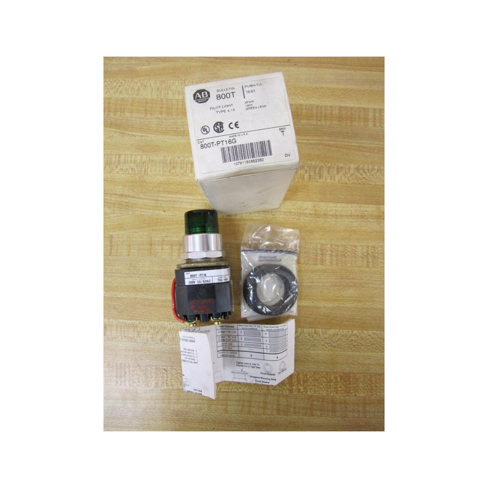 Allen Bradley 800T-PT16G Green Pilot Light Ser T, W 40171-002-01, 800T-XA Allen Bradley 800T-PT16G Green Pilot Light Ser T, W 40171-002-01, 800T-XA