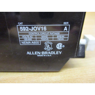 Allen Bradley 592-JOV16 Overload Relay 592-J0V16 Series A - New No Box Allen Bradley 592-JOV16 Overload Relay 592-J0V16 Series A - New No Box