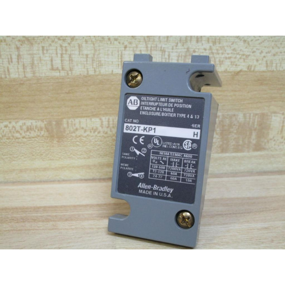 Allen Bradley 802T-KP1 Oiltight Limit Switch 802TKP1 Series H - New No Box Allen Bradley 802T-KP1 Oiltight Limit Switch 802TKP1 Series H - New No Box