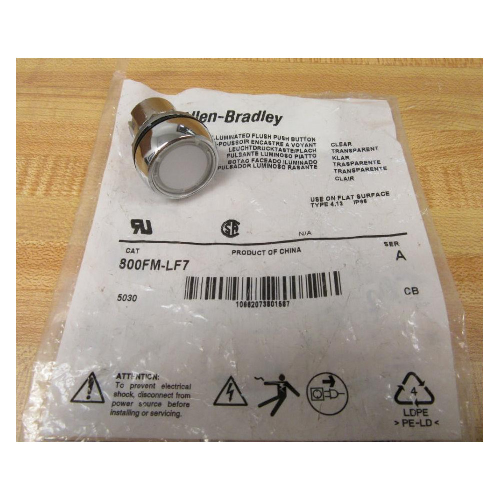 Allen Bradley 800FM-LF7 Button 800FMLF7 White Series A