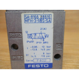 Festo MFH-3-18S-SA Solenoid Valve 28616 - New No Box