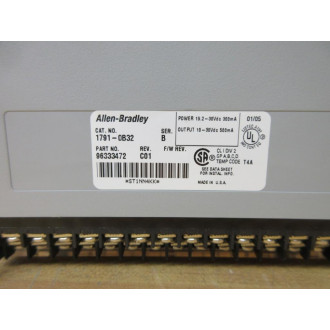 Allen Bradley 1791-0B32 DC Ouput IO Module 1791-OB32 Series B WO Covers - Used