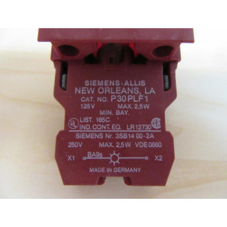 Siemens 3SB02-LFCR Pilot Light Assembly