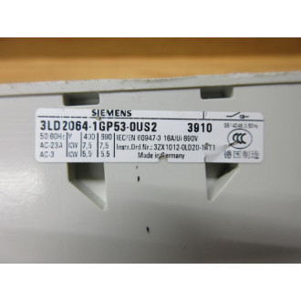 Siemens 3LD2064-1GP53-0US2 Disconnect Switch 3LD2064 - Used