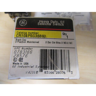 General Electric CR104PSG36B92 Selector Switch
