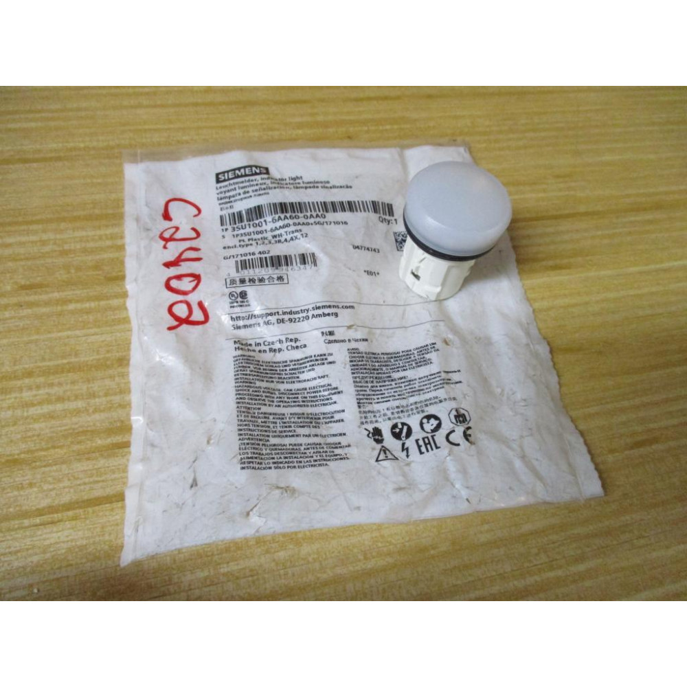 Siemens 3SU1001-6AA60-0AA0 Indicator Light 3SU10016AA600AA0