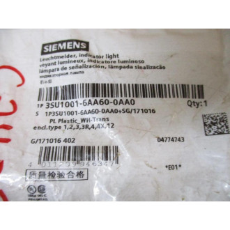 Siemens 3SU1001-6AA60-0AA0 Indicator Light 3SU10016AA600AA0