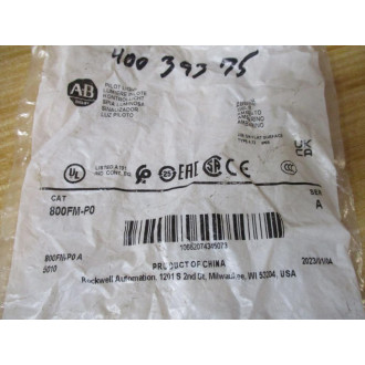 Allen Bradley 800FM-P0 Pilot Light 800FMP0 Ser. A