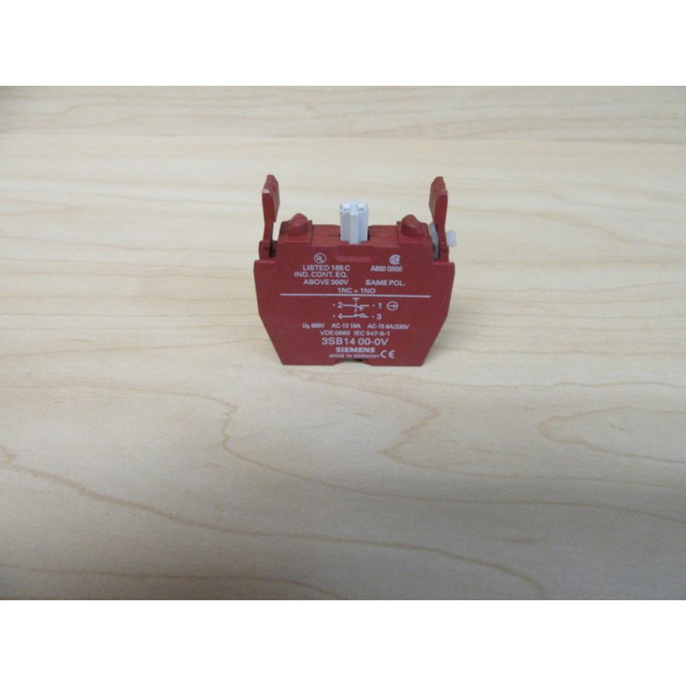 Siemens 3SB1400-0V Contact Block 3SB14000V - Used