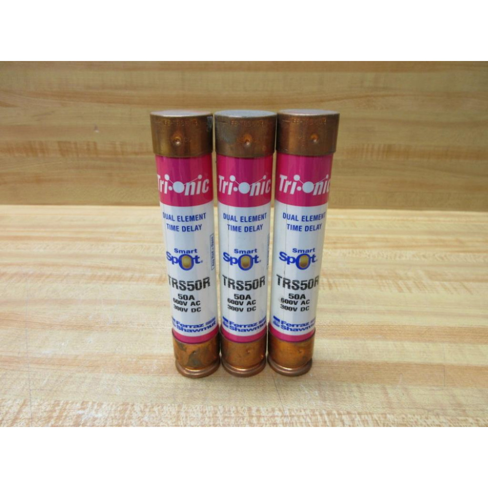 Gould Shawmut Ferraz Mersen TRS50R Fuse Cross Ref 4YZN2 Smart Spot (Pack of 3) - Used