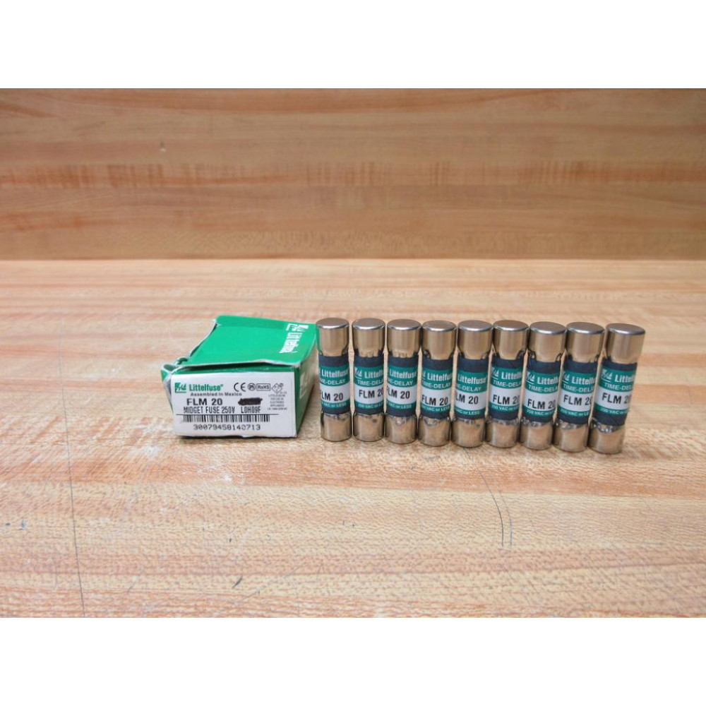 Littelfuse FLM 20 Fuse Cross Ref 486J06, FLM020 (Pack of 9)