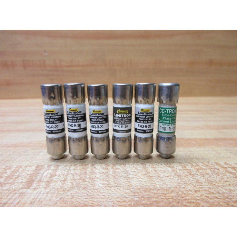 Buss FNQ-R-20 Bussmann Fuse Cross Ref 4TWK9 (Pack of 6) - New No Box