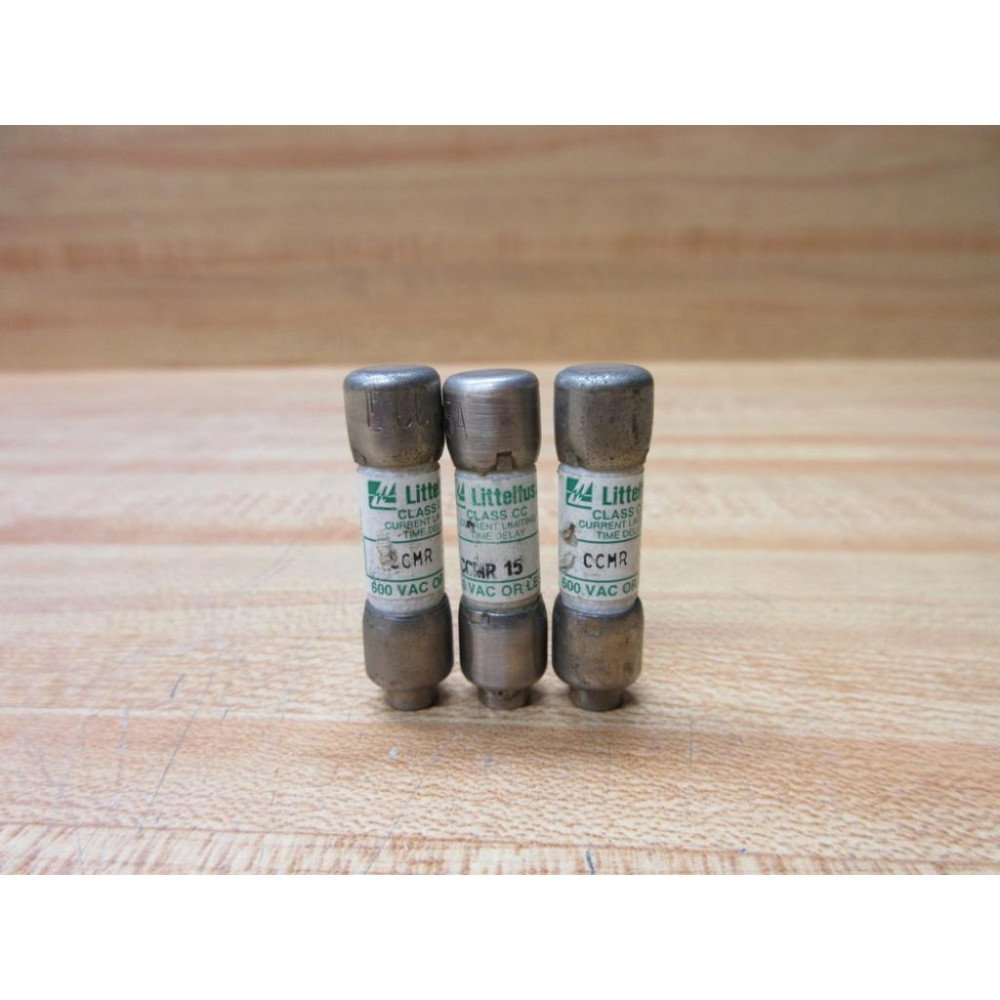 Littelfuse CCMR-15 Fuse Cross Ref 486K57, CCMR015 (Pack of 3) - Used