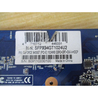 Sparkle SFPX94GT1024U2 GeFORCE 9400GT PCI-E Damaged Capacitor - Parts Only