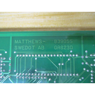Matthews Swedot 839055 Circuit Board GA823D Missing Connector - Parts Only
