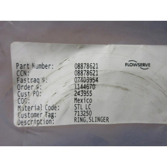 Flowserve 08878621 Slinger Ring 0887862-1