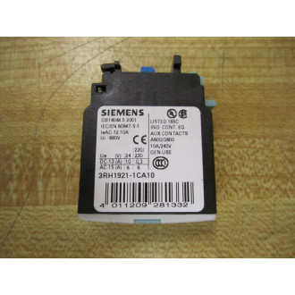 Siemens 3RH1921-1CA10 Contact 3RH19211CA10 - New No Box