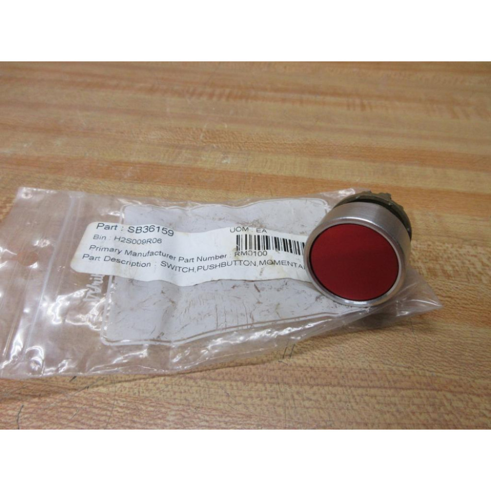 Tyco RM0100 Alcoswitch Push Button Switch Red