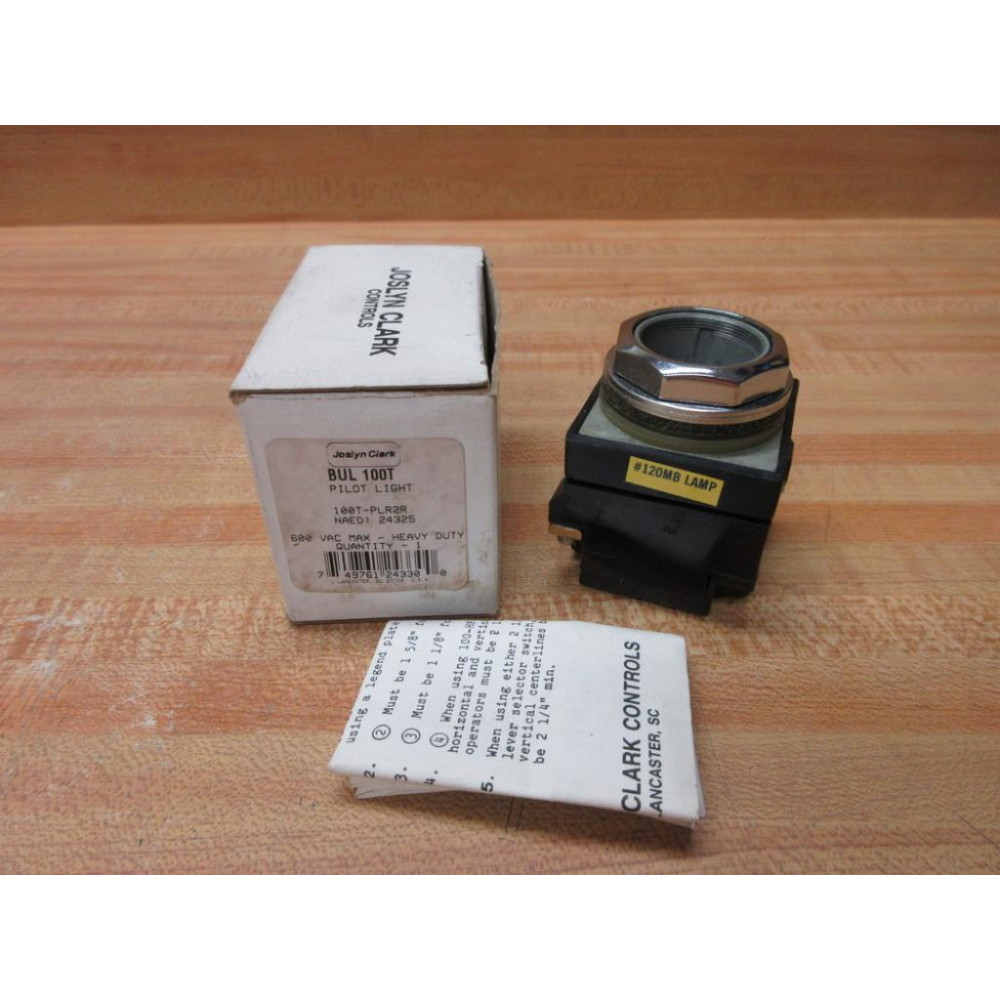 Joslyn Clark 100T-PLR2R Pilot Light 100TPLR2R WOut Lens