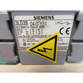 Siemens 3LD2804-0TK51 Disconnect Switch WO Rotary Knob - Used