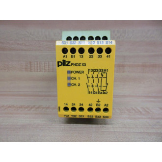 Pilz PNOZ X3 Relay 774316 117979 24VDC 120VAC 3NO 1NC 1SO - Used