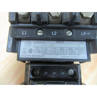 Allen Bradley 509-COD Starter 509-C0D Series A W40185-800-01 - Used