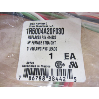 Woodhead 1R5004A20F030 Brad Harrison Connector Cable 5P Female