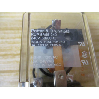 Potter & Brumfield KUP-5A55-240VAC Relay KUP-5A55-240V AC - Used