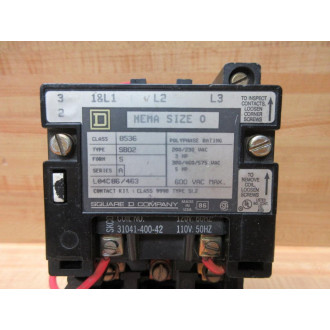 Square D 8536-SBO2 Starter 8536-SB02S WCoil 31041-400-42 - Used