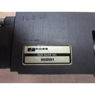 Ross 968N91 Double Valve Sub-Base WInternal Regulator - Used