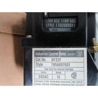 Westinghouse BF22F Control Relay 765A857G01