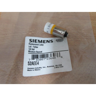 Siemens 52AEE4 Yellow LED Lamp Bulb 130VAC EBT (Pack of 4)