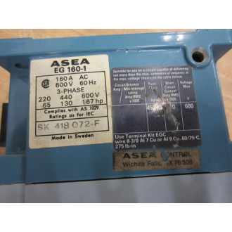 ABB EG 160-1-UL Asea Contactor EG1601UL - Used