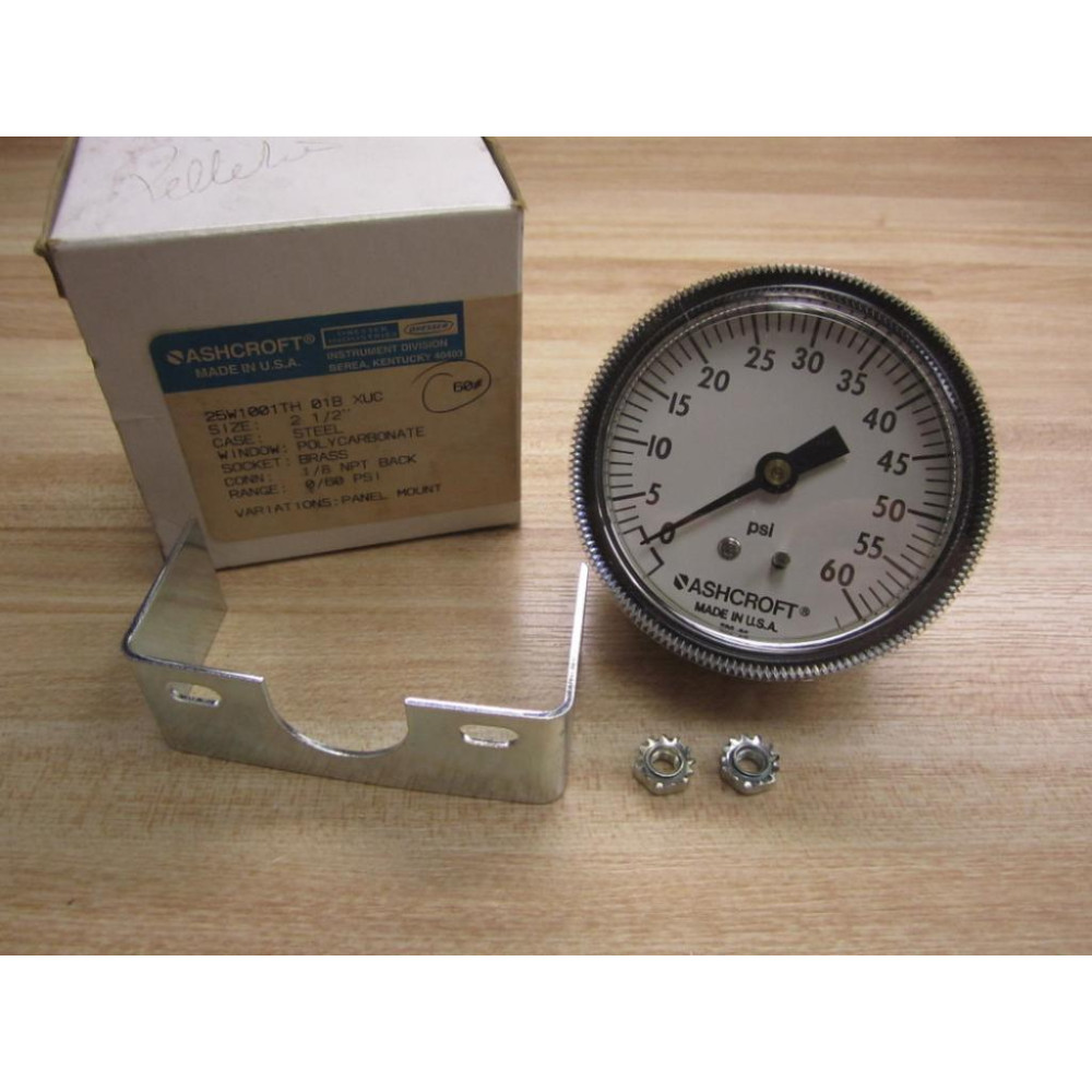Ashcroft 25W1001TH-01B-XUC-60 Gauge 25W1001TH-01B 0-60 PSI