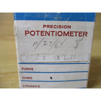 BI Technologies AR 1K L.25 Helipot Potentiometer AR1KL25