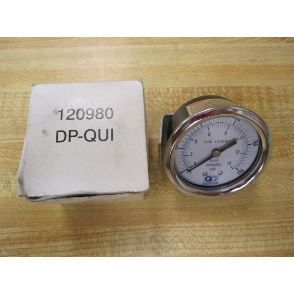 Quincy 120980 Pressure Gauge 0-200 PSI 0-14 BAR 10xkPa