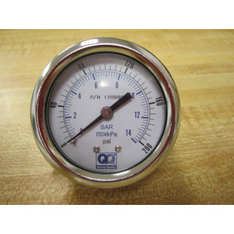 Quincy 120980 Pressure Gauge 0-200 PSI 0-14 BAR 10xkPa