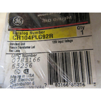General Electric CR104PLG92R Pilot Light