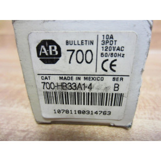 Allen Bradley 700-HB33A1-4-120VAC Relay 700-HB33A1-4-120V AC Series B