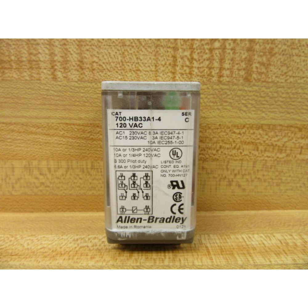 Allen Bradley 700-HB33A1-4-120VAC Relay 700-HB33A1-4-120V AC Series C - Used