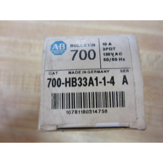 Allen Bradley 700-HB33A1-1-4-120V AC Relay 700-HB33A1-1-4-120VAC Ser. A