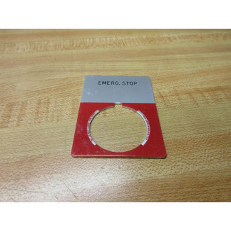 Allen Bradley 40011-128-01 Legend Plate Emergency Stop (Pack of 6) - New No Box