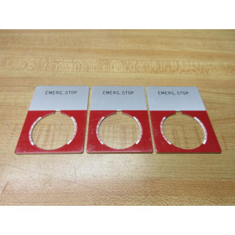 Allen Bradley 40011-128-01 Legend Plate Emergency Stop (Pack of 6) - New No Box