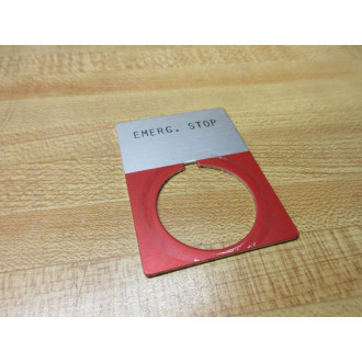 Allen Bradley 40011-128-01 Legend Plate Emergency Stop (Pack of 5) - Used