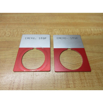 Allen Bradley 40011-128-01 Legend Plate Emergency Stop (Pack of 5) - Used