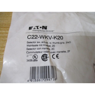 Eaton Moeller C22-WKV-K20 Selector Switch C22WKVK20