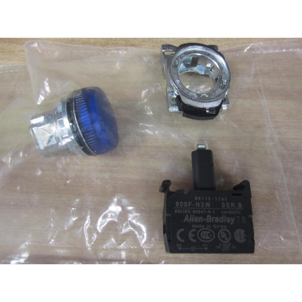 Allen Bradley 800FM-P6MN3W Blue Pilot Light 800FMP6MN3W