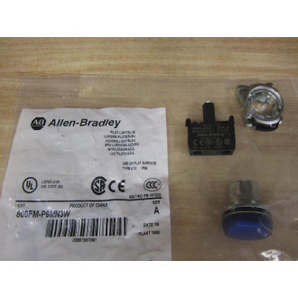 Allen Bradley 800FM-P6MN3W Blue Pilot Light 800FMP6MN3W
