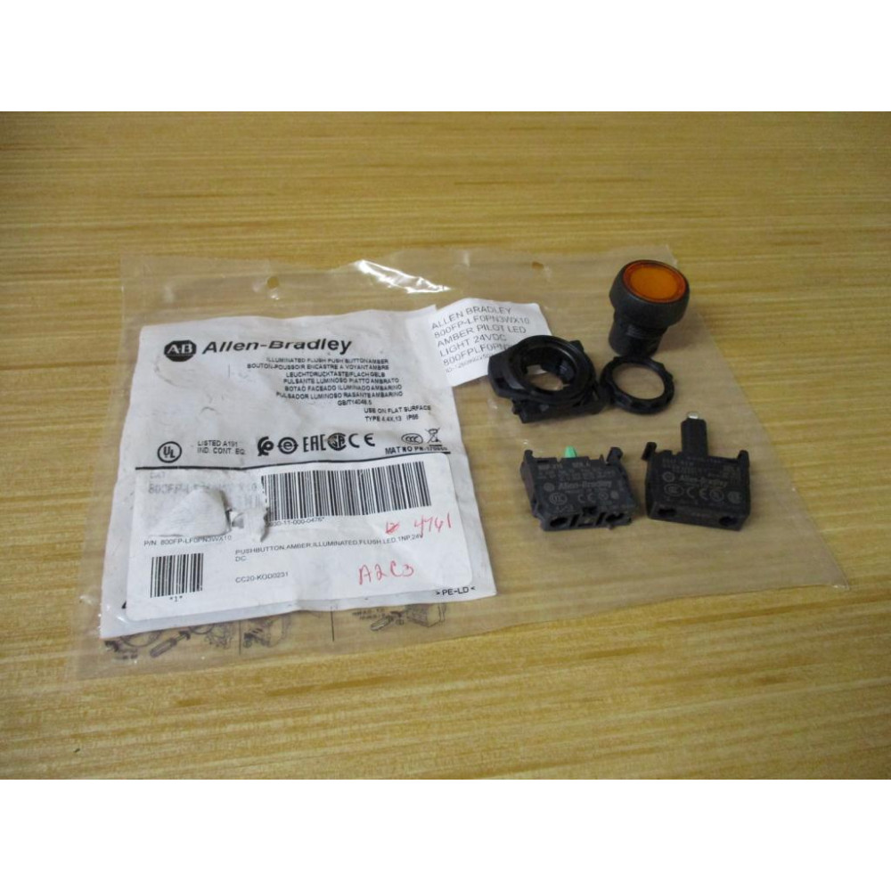 Allen Bradley 800FP-LF0PN3WX10 Illum. Push Button 800FPLF0PN3WX10 Operator Only