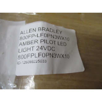 Allen Bradley 800FP-LF0PN3WX10 Illum. Push Button 800FPLF0PN3WX10 Operator Only